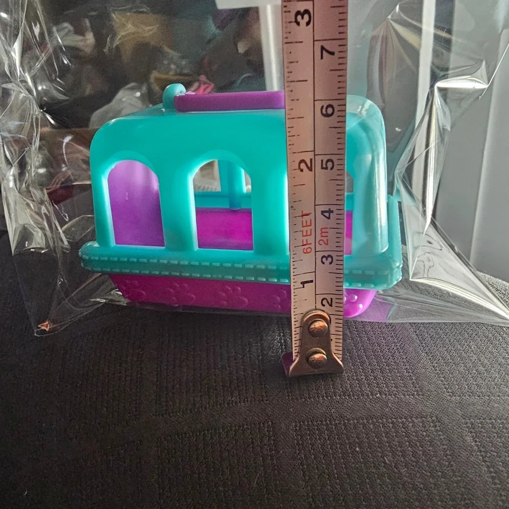 Just Play LLC Puppy In My Pocket Pet Carrier Toy Teal Purple Paw Print 2426LH